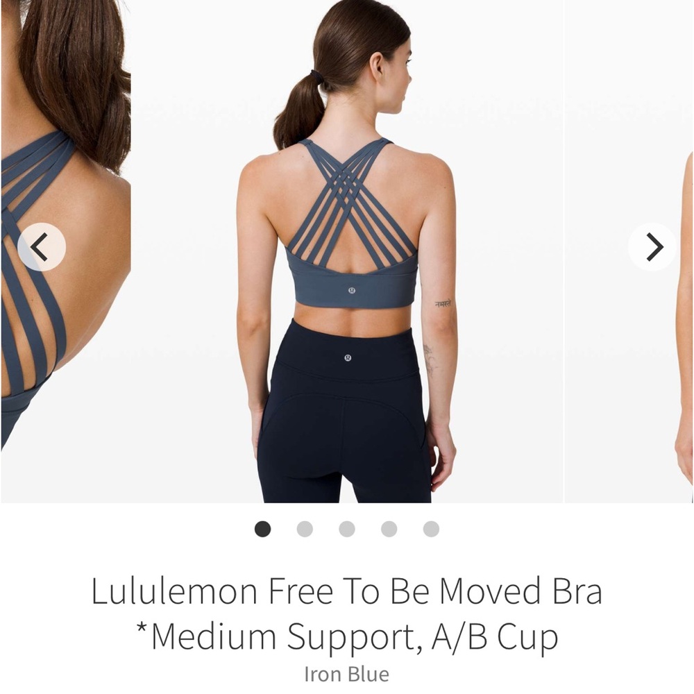 lululemon /- Free To Be Moved Bra - Iron Blue